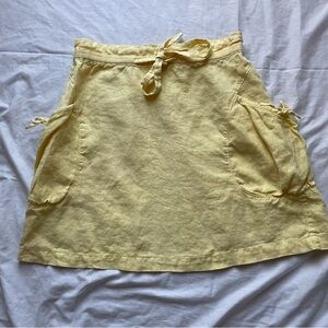 Armani Exchange Yellow Linen Cargo Skirt, 4